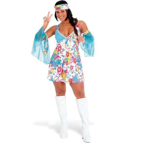 Fantasia Hippie Anos 70 Feminino Adulto - Sulamericana Menor preço em Fantasia Hippie Anos 70 Feminino Adulto - Sulamericana