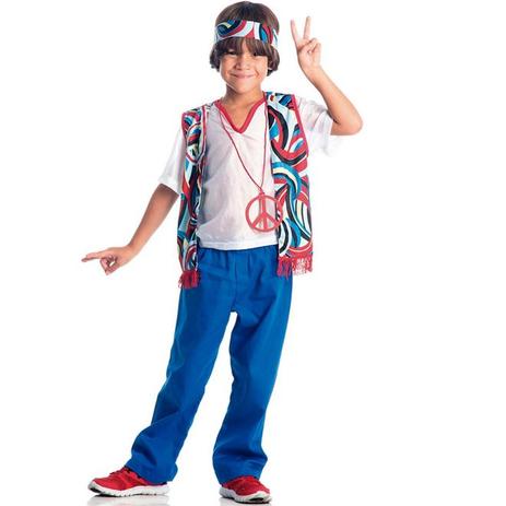 Fantasia Hippie Masculino Infantil Com Colete e Colar - Sulamericana Menor preço em Fantasia Hippie Masculino Infantil Com Colete e Colar - Sulamericana