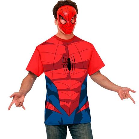 Fantasia Homem Aranha Adulto Camisa Casual Original Com Máscara - Rubies Menor preço em Fantasia Homem Aranha Adulto Camisa Casual Original Com Máscara - Rubies
