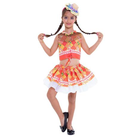 Fantasia Infantil - Cropped Vermelho - Festa Junina - Global Fantasias Menor preço em Fantasia Infantil - Cropped Vermelho - Festa Junina - Global Fantasias