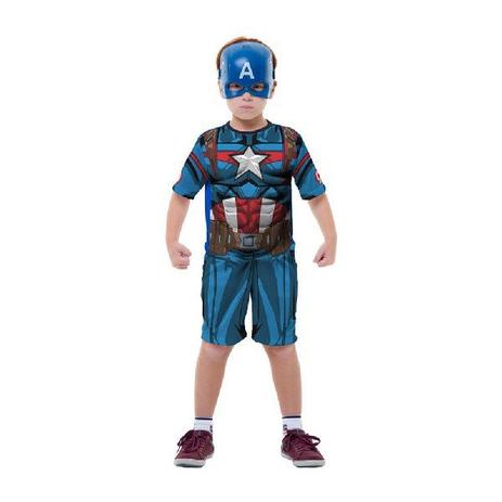 Fantasia Infantil Curta Capitao America Classico M Global Fantasias 800004 Menor preço em Fantasia Infantil Curta Capitao America Classico M Global Fantasias 800004