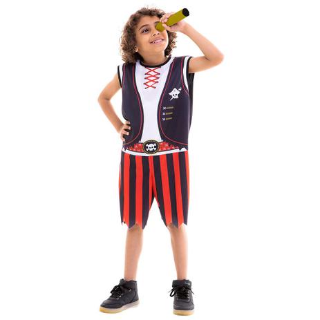 Fantasia Infantil - Curta - Pirata - Global Fantasias Menor preço em Fantasia Infantil - Curta - Pirata - Global Fantasias