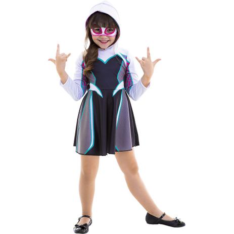 Fantasia Infantil - Disney - Marvel - Spider-Man no Spiderverso - Spider-Gwen - Global Fantasias Menor preço em Fantasia Infantil - Disney - Marvel - Spider-Man no Spiderverso - Spider-Gwen - Global Fantasias