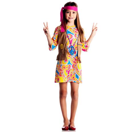 Fantasia Infantil Hippie Feminino - Hippies Menor preço em Fantasia Infantil Hippie Feminino - Hippies