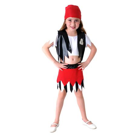 Fantasia Infantil Pirata Feminino - Sete mares Menor preço em Fantasia Infantil Pirata Feminino - Sete mares