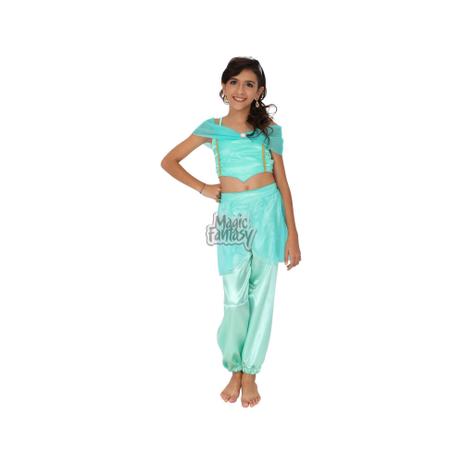 Fantasia Jasmine Infantil Menor preço em Fantasia Jasmine Infantil