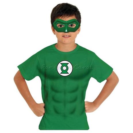 Fantasia Kit Camiseta e Máscara Lanterna Verde Infantil - Sulamericana Menor preço em Fantasia Kit Camiseta e Máscara Lanterna Verde Infantil - Sulamericana