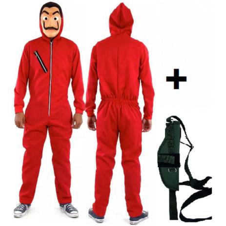 Fantasia La Casa De Papel + Mascara + Coldre - Kit 25 Peças - Unissex Menor preço em Fantasia La Casa De Papel + Mascara + Coldre - Kit 25 Peças - Unissex