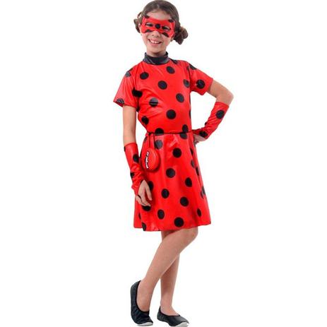 Fantasia Ladybug Vestido Infantil Original Miraculous Com Pochete - Sulamericana