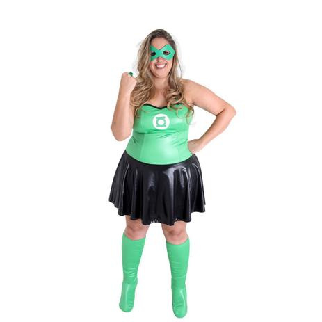 Fantasia Lanterna Verde Plus Size Feminina Adulto - Liga da Justiça Menor preço em Fantasia Lanterna Verde Plus Size Feminina Adulto - Liga da Justiça