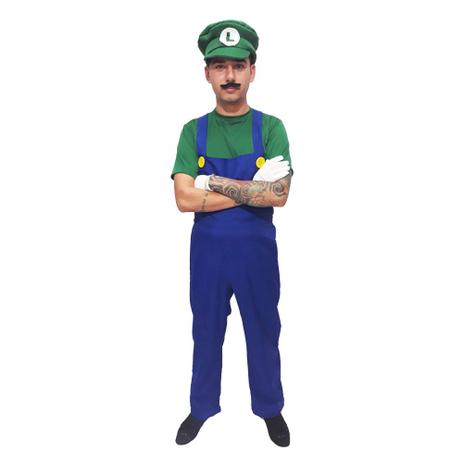Fantasia Luigi do Super Mario Adulto Masculino - Jade fashion Menor preço em Fantasia Luigi do Super Mario Adulto Masculino - Jade fashion