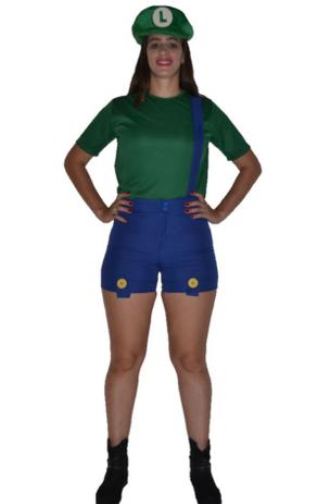 Fantasia Luigi Feminino Adulta Menor preço em Fantasia Luigi Feminino Adulta