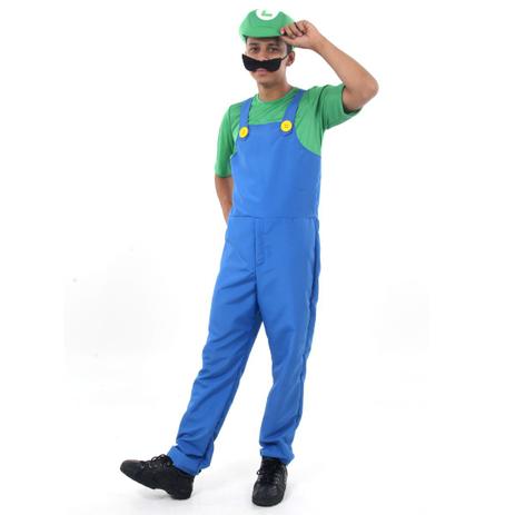 Fantasia Luigi Teen - Super Mario - Super mario world Menor preço em Fantasia Luigi Teen - Super Mario - Super mario world