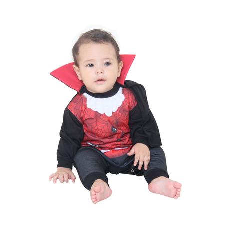 Fantasia Macacão Bebê Conde Dracula - Halloween Menor preço em Fantasia Macacão Bebê Conde Dracula - Halloween
