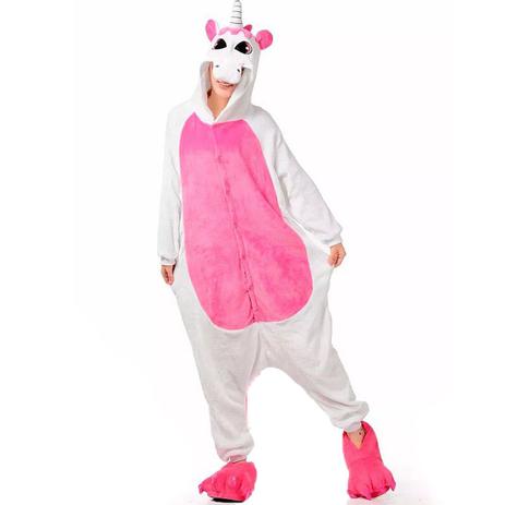 Fantasia Macacão de Unicórnio Kigurumi Adulto Branco e Rosa Com Gorro - Fantasias carol na Menor preço em Fantasia Macacão de Unicórnio Kigurumi Adulto Branco e Rosa Com Gorro - Fantasias carol na