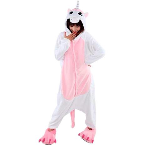 Fantasia Macacão de Unicórnio Kigurumi Infantil Branco e Rosa Com Capuz - Fantasias carol na Menor preço em Fantasia Macacão de Unicórnio Kigurumi Infantil Branco e Rosa Com Capuz - Fantasias carol na
