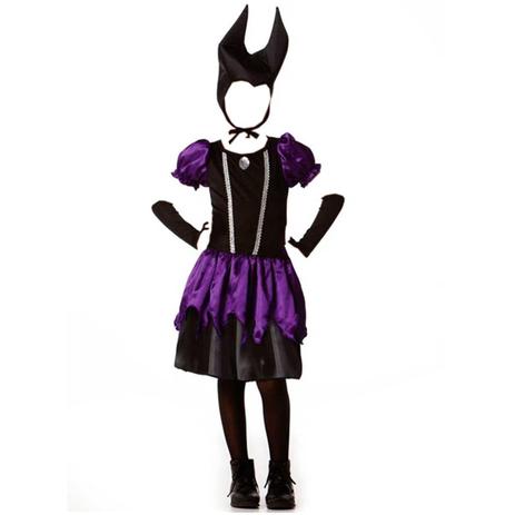 Fantasia Malévola Bruxa Má Com Chapéu de Halloween Infantil Feminino - Fantasias Carol FSP Menor preço em Fantasia Malévola Bruxa Má Com Chapéu de Halloween Infantil Feminino - Fantasias Carol FSP