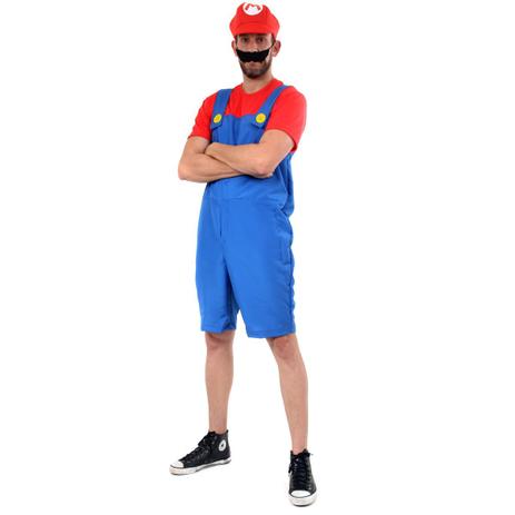 Fantasia Mario Adulto Verão - Super Mario - Super mario world Menor preço em Fantasia Mario Adulto Verão - Super Mario - Super mario world
