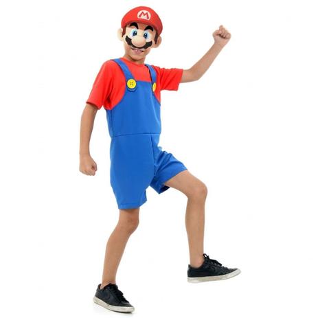Fantasia Mario Bros Infantil Curto Superpop Sulamericana Menor preço em Fantasia Mario Bros Infantil Curto Superpop Sulamericana