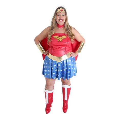 Fantasia Mulher Maravilha Plus Size Adulto - Liga da justiça Menor preço em Fantasia Mulher Maravilha Plus Size Adulto - Liga da justiça