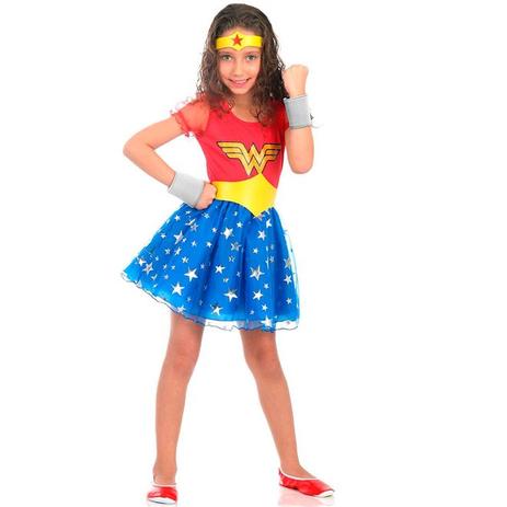 Fantasia Mulher Maravilha Princesa Infantil Luxo - Sulamericana Menor preço em Fantasia Mulher Maravilha Princesa Infantil Luxo - Sulamericana