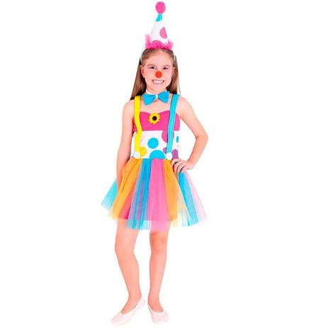 Fantasia Palhacinha Vestido Infantil Com Chapéu - Sulamericana Menor preço em Fantasia Palhacinha Vestido Infantil Com Chapéu - Sulamericana
