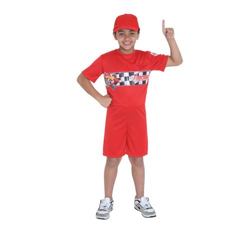 Fantasia Piloto de Corrida Vermelho Curto Infantil - Pilotos De Corrida Menor preço em Fantasia Piloto de Corrida Vermelho Curto Infantil - Pilotos De Corrida