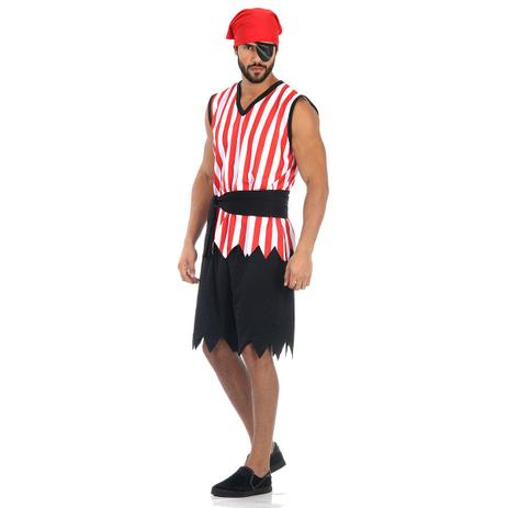 Fantasia Pirata Verão Masculino Adulto - Sete mares Menor preço em Fantasia Pirata Verão Masculino Adulto - Sete mares