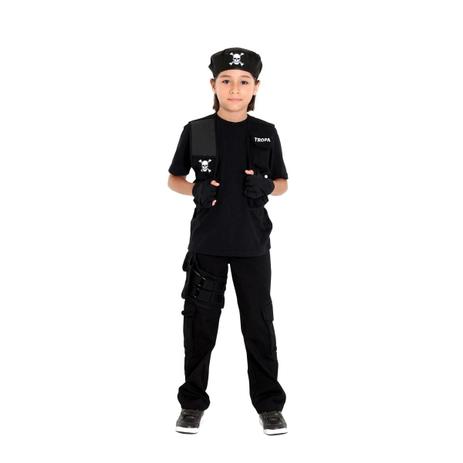 Fantasia Policial Tropa de Elite Infantil - Police Menor preço em Fantasia Policial Tropa de Elite Infantil - Police