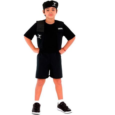 Fantasia Policial Tropa Infantil Pop Com Boina - Sulamericana Menor preço em Fantasia Policial Tropa Infantil Pop Com Boina - Sulamericana