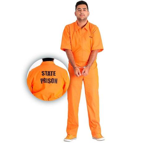 Menor preço em Fantasia Presidiário Ladrão Laranja Adulto Modelo Americano - Sulamericana