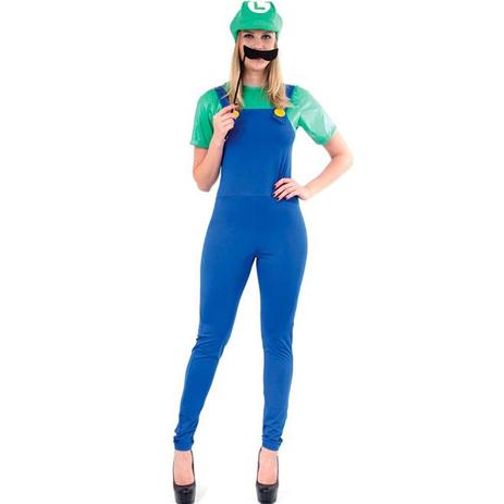 Fantasia Super Mário Adulto Luigi Feminina Com Bigode e Chapéu - Sulamericana Menor preço em Fantasia Super Mário Adulto Luigi Feminina Com Bigode e Chapéu - Sulamericana