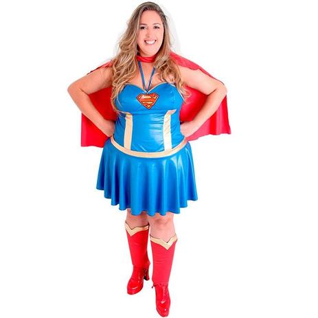 Fantasia Super Mulher Adulto Luxo Plus Size - Sulamericana Menor preço em Fantasia Super Mulher Adulto Luxo Plus Size - Sulamericana