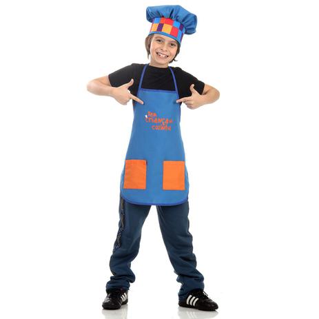 Fantasia Têm Criança na Cozinha Infantil - Avental Azul - Gloob Menor preço em Fantasia Têm Criança na Cozinha Infantil - Avental Azul - Gloob