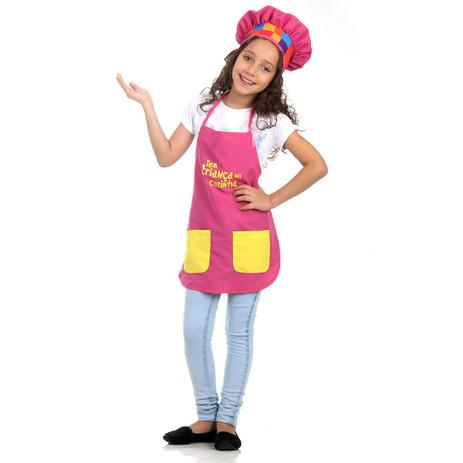 Fantasia Têm Criança na Cozinha Infantil - Avental Rosa - Gloob Menor preço em Fantasia Têm Criança na Cozinha Infantil - Avental Rosa - Gloob