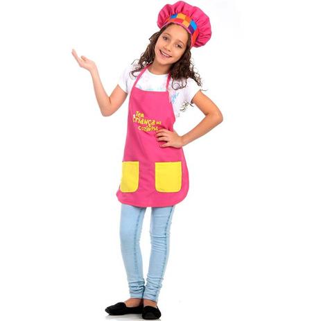 Fantasia Tem Criança Na Cozinha Infantil Avental Rosa - Sulamericana Menor preço em Fantasia Tem Criança Na Cozinha Infantil Avental Rosa - Sulamericana
