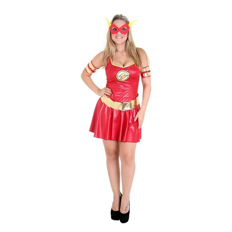 Fantasia The Flash Feminina - Heat Girls - Liga da justiça Menor preço em Fantasia The Flash Feminina - Heat Girls - Liga da justiça
