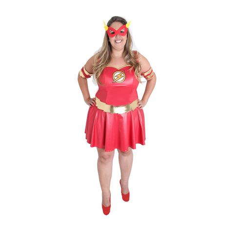 Fantasia The Flash Feminina - Plus Size - Liga da justiça Menor preço em Fantasia The Flash Feminina - Plus Size - Liga da justiça