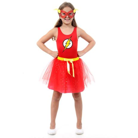 Fantasia The Flash Feminino Infantil - Dress Up - Liga da justiça Menor preço em Fantasia The Flash Feminino Infantil - Dress Up - Liga da justiça