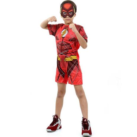 Fantasia The Flash Infantil Curto Com Músculos Liga da Justiça - Sulamericana Menor preço em Fantasia The Flash Infantil Curto Com Músculos Liga da Justiça - Sulamericana