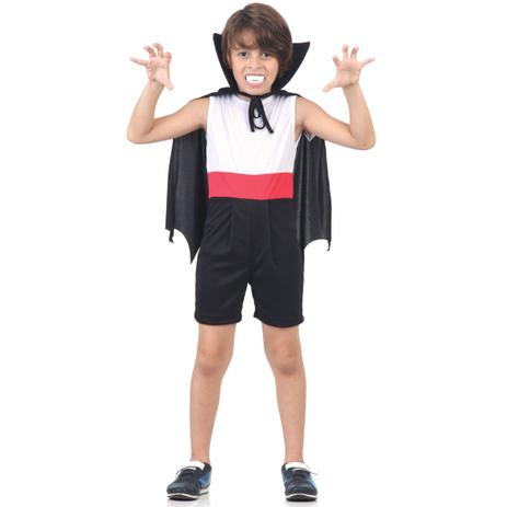 Fantasia de Halloween Infantil Masculino Vampiro Conde Drácula G 7-10