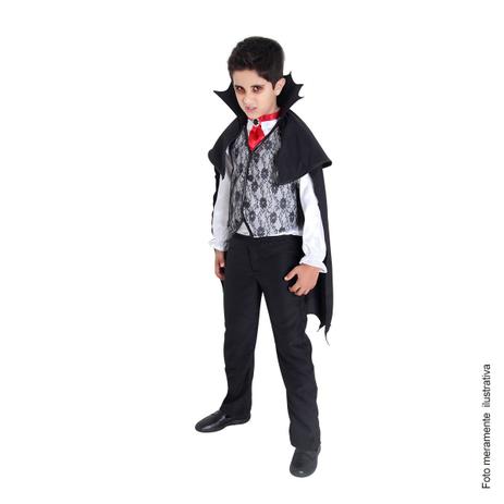 Fantasia de Halloween Vampiro Conde Drácula Infantil Masculino Com Dentes  em Promoção na Americanas