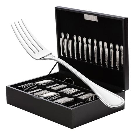 Faqueiro 101 Peças De Aço Inox Com Estojo De Madeira Avalon Wolff Menor preço em Faqueiro 101 Peças De Aço Inox Com Estojo De Madeira Avalon Wolff
