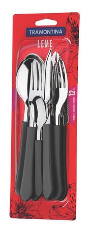 Faqueiro 12 Peças Preto Leme Tramontina 23198039 Menor preço em Faqueiro 12 Peças Preto Leme Tramontina 23198039