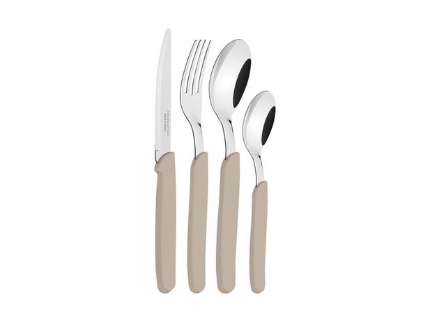 Faqueiro 24 pcs carmel natural/medio sortidos com laminas aco inox e cabos polipropileno tramontina Menor preço em Faqueiro 24 pcs carmel natural/medio sortidos com laminas aco inox e cabos polipropileno tramontina