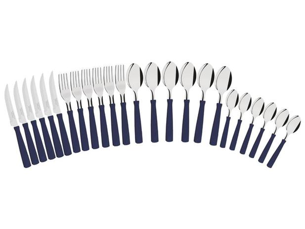 Faqueiro 24 pcs new kolor azul sortidos com laminas de aco inox e cabos de polipropileno tramontina Menor preço em Faqueiro 24 pcs new kolor azul sortidos com laminas de aco inox e cabos de polipropileno tramontina