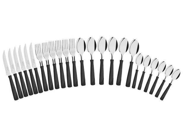 Faqueiro 24 pcs new kolor preto sortidos com laminas de aco inox e cabos de polipropileno tramontina Menor preço em Faqueiro 24 pcs new kolor preto sortidos com laminas de aco inox e cabos de polipropileno tramontina