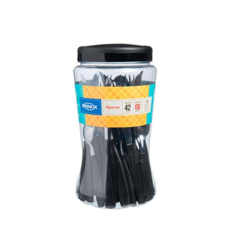 Faqueiro 42 Peças Itaparica Preto - Brinox Menor preço em Faqueiro 42 Peças Itaparica Preto - Brinox