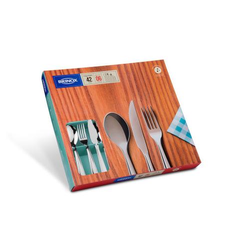 Faqueiro 42 Peças Lyon Brinox Menor preço em Faqueiro 42 Peças Lyon Brinox