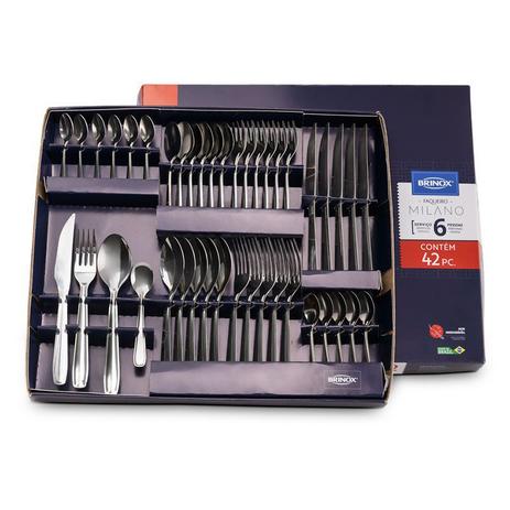 Faqueiro 42pcs milano brinox Menor preço em Faqueiro 42pcs milano brinox